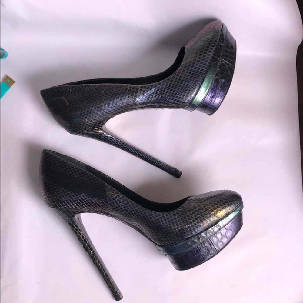 Brian Atwood Rainbow Python Platform Pumps Exotic - image 8